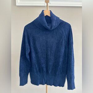 The Group By Babaton Navy Velour Soft Cowl Neck Sweater Small